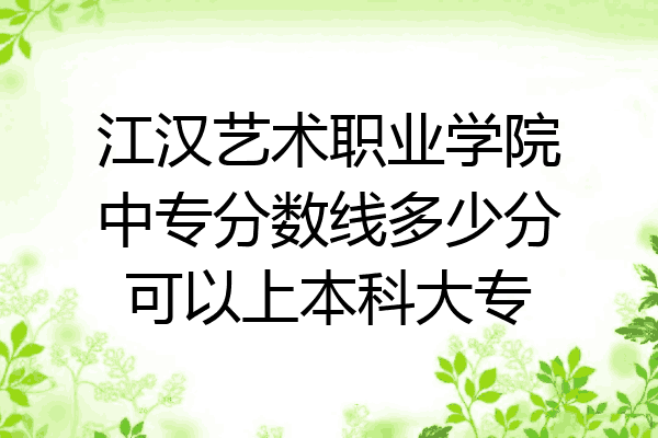 江汉艺术职业学院中专分数线多少分可以上本科大专