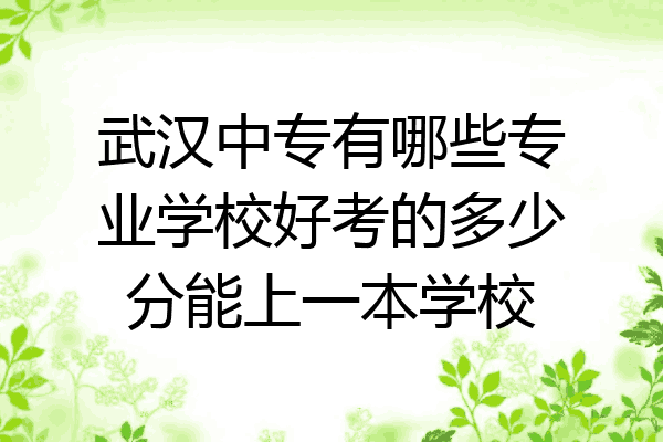 武汉中专有哪些专业学校好考的多少分能上一本学校