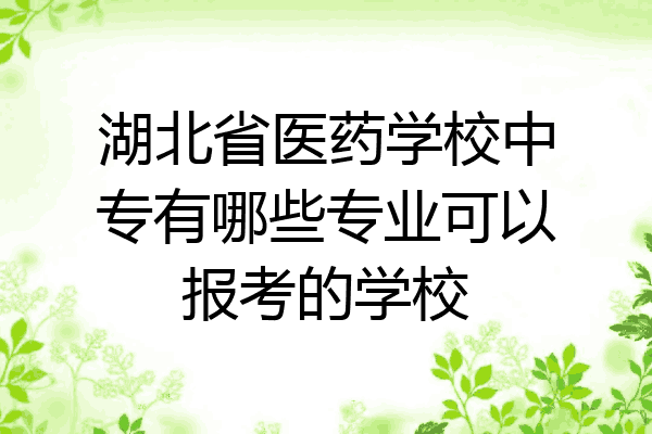 湖北省医药学校中专有哪些专业可以报考的学校