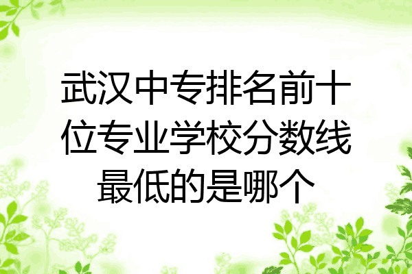 武汉中专排名前十位专业学校分数线最低的是哪个