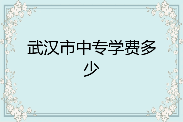 武汉市中专学费多少