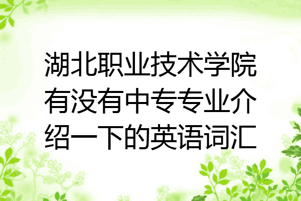 湖北职业技术学院有没有中专专业介绍一下的英语词汇