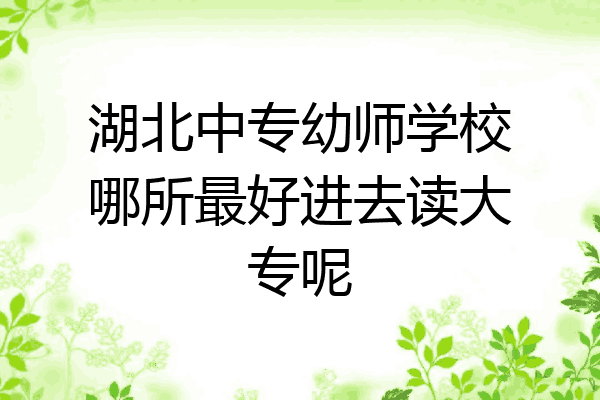 湖北中专幼师学校哪所最好进去读大专呢