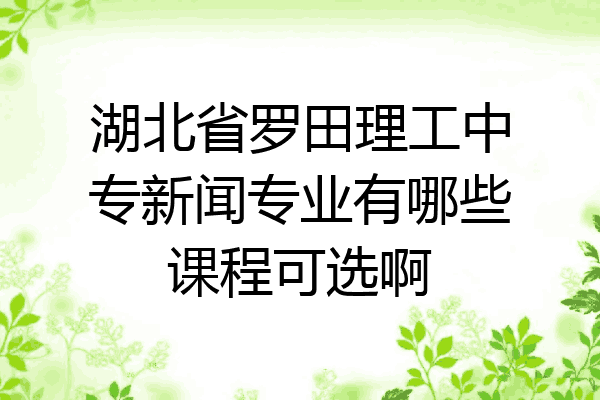 湖北省罗田理工中专新闻专业有哪些课程可选啊