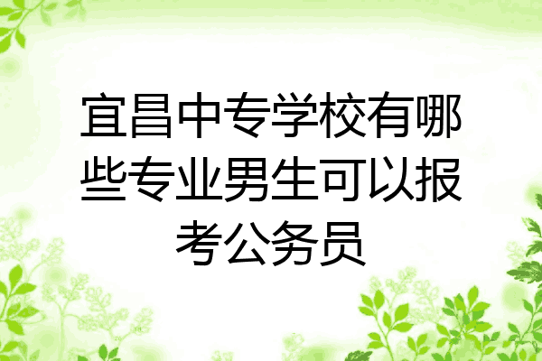 宜昌中专学校有哪些专业男生可以报考公务员