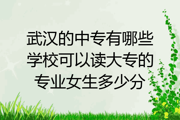 武汉的中专有哪些学校可以读大专的专业女生多少分