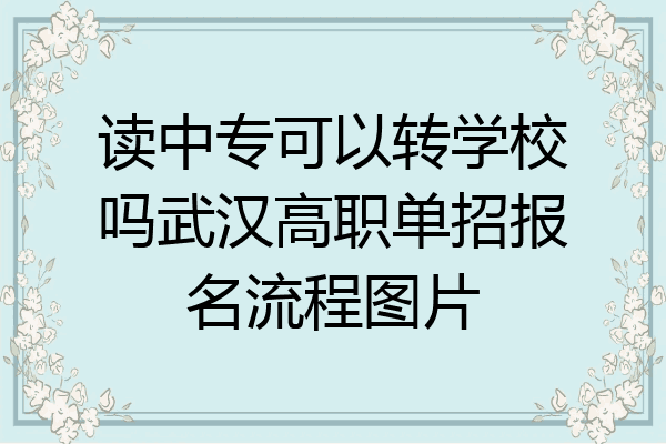 读中专可以转学校吗武汉高职单招报名流程图片