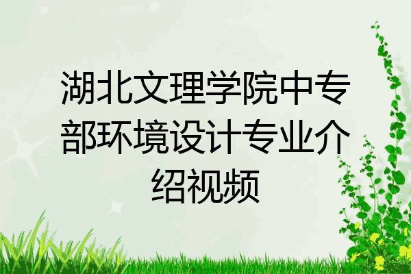 湖北文理学院中专部环境设计专业介绍视频