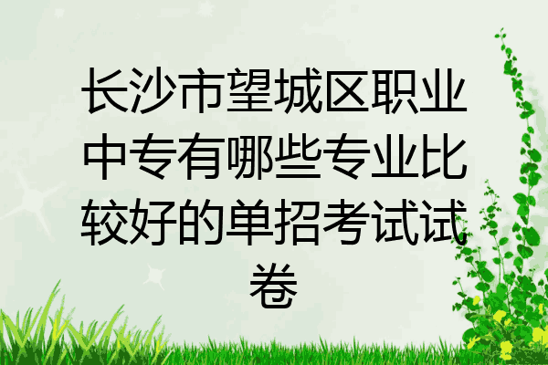 长沙市望城区职业中专有哪些专业比较好的单招考试试卷