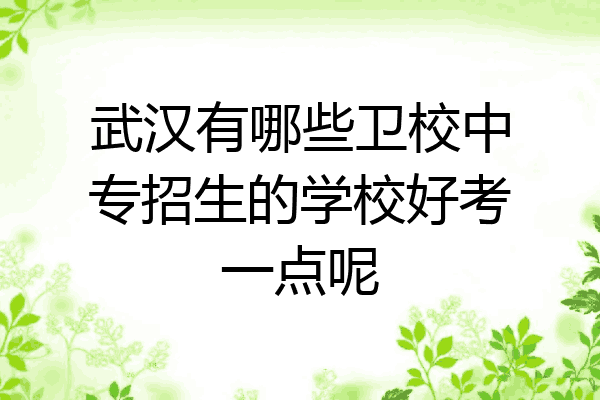 武汉有哪些卫校中专招生的学校好考一点呢