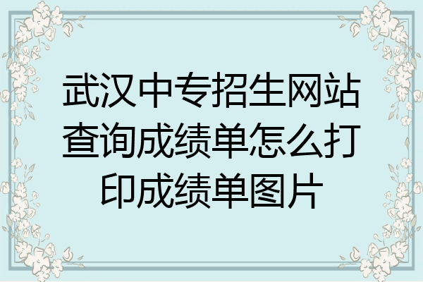 武汉中专招生网站查询成绩单怎么打印成绩单图片