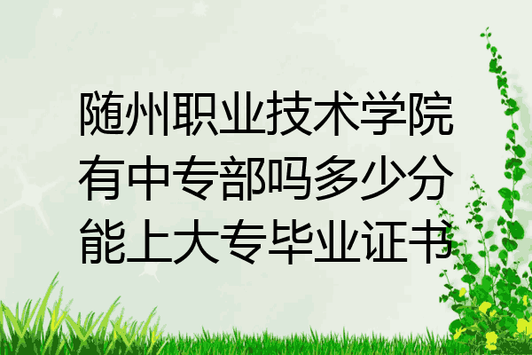 随州职业技术学院有中专部吗多少分能上大专毕业证书