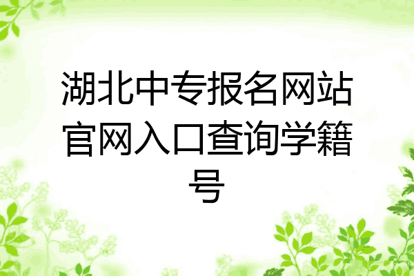 湖北中专报名网站官网入口查询学籍号
