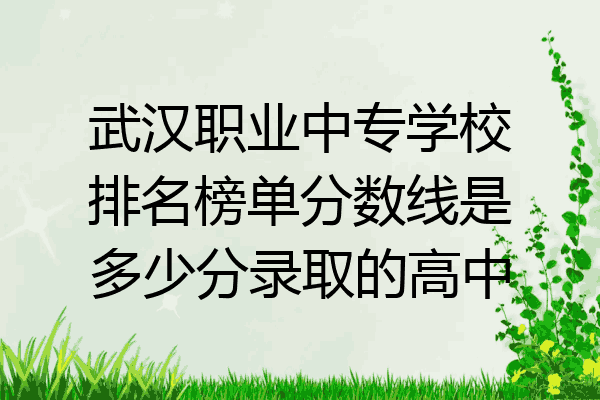 武汉职业中专学校排名榜单分数线是多少分录取的高中
