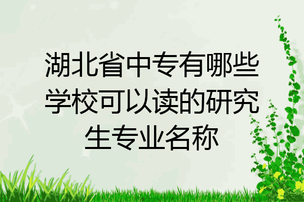 湖北省中专有哪些学校可以读的研究生专业名称