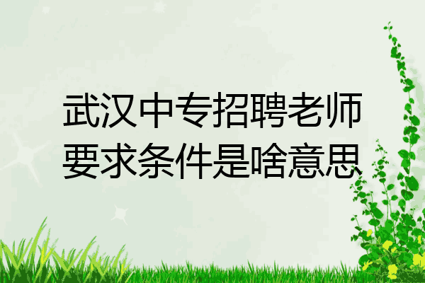 武汉中专招聘老师要求条件是啥意思
