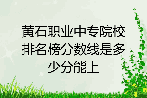 黄石职业中专院校排名榜分数线是多少分能上