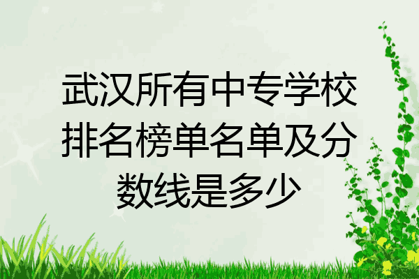 武汉所有中专学校排名榜单名单及分数线是多少