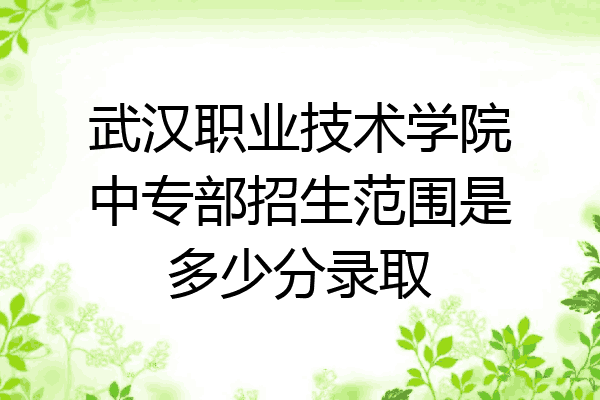 武汉职业技术学院中专部招生范围是多少分录取