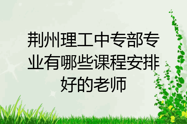 荆州理工中专部专业有哪些课程安排好的老师