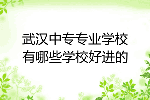 武汉中专专业学校有哪些学校好进的