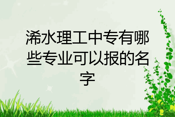 浠水理工中专有哪些专业可以报的名字