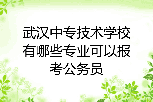 武汉中专技术学校有哪些专业可以报考公务员
