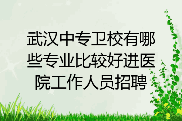 武汉中专卫校有哪些专业比较好进医院工作人员招聘