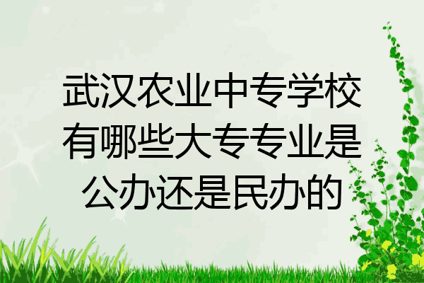 武汉农业中专学校有哪些大专专业是公办还是民办的