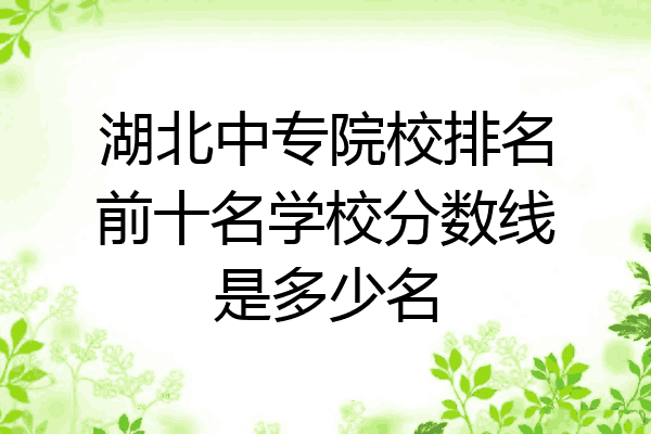 湖北中专院校排名前十名学校分数线是多少名