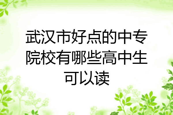 武汉市好点的中专院校有哪些高中生可以读