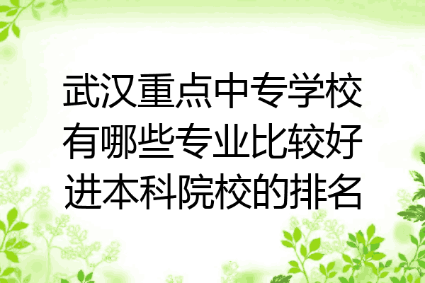 武汉重点中专学校有哪些专业比较好进本科院校的排名