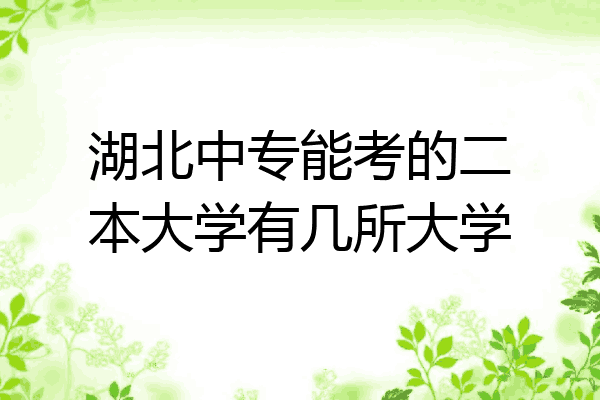 湖北中专能考的二本大学有几所大学