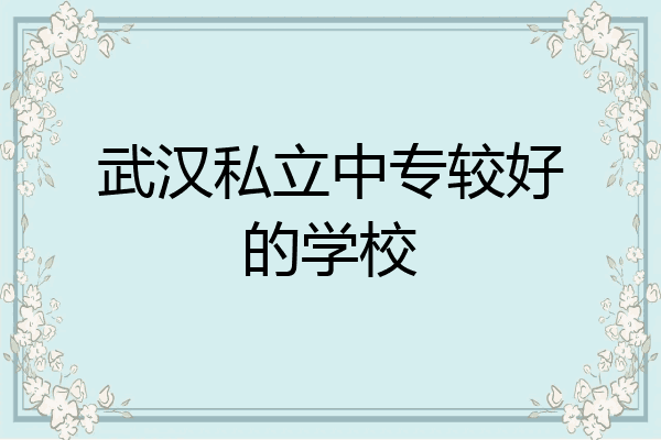 武汉私立中专较好的学校