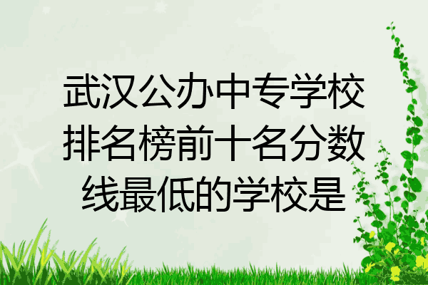 武汉公办中专学校排名榜前十名分数线最低的学校是