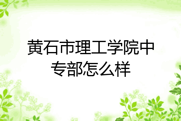 黄石市理工学院中专部怎么样