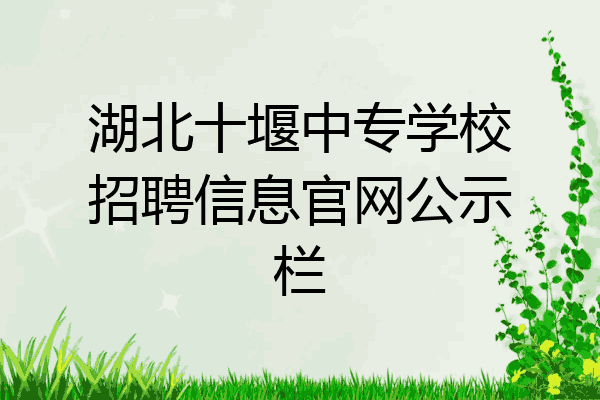 湖北十堰中专学校招聘信息官网公示栏