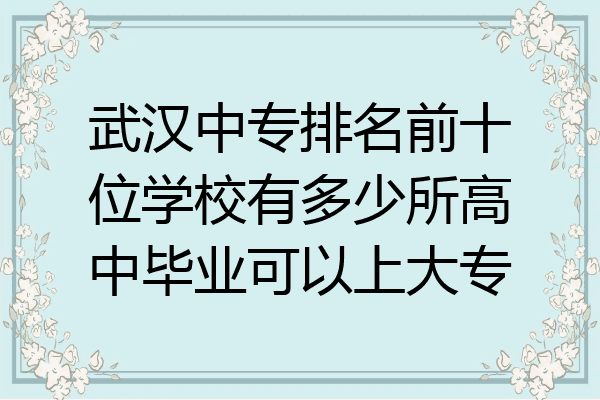 武汉中专排名前十位学校有多少所高中毕业可以上大专