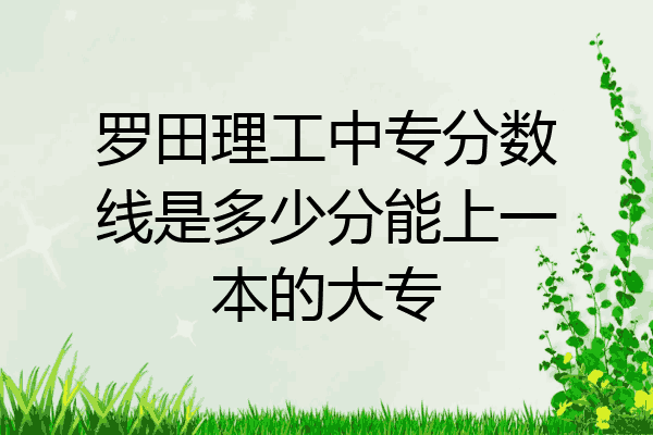 罗田理工中专分数线是多少分能上一本的大专