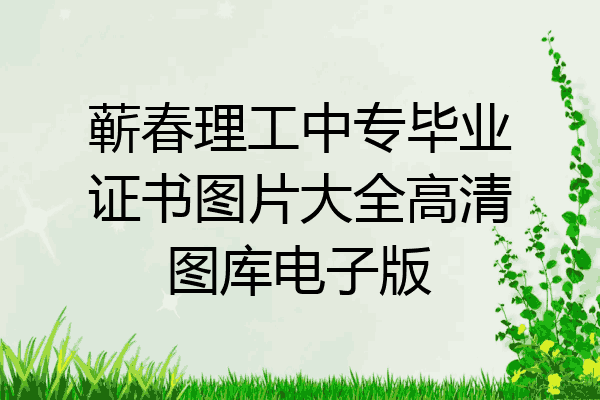 蕲春理工中专毕业证书图片大全高清图库电子版