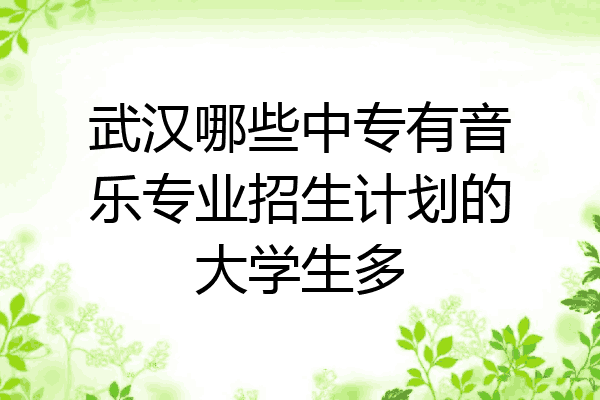 武汉哪些中专有音乐专业招生计划的大学生多