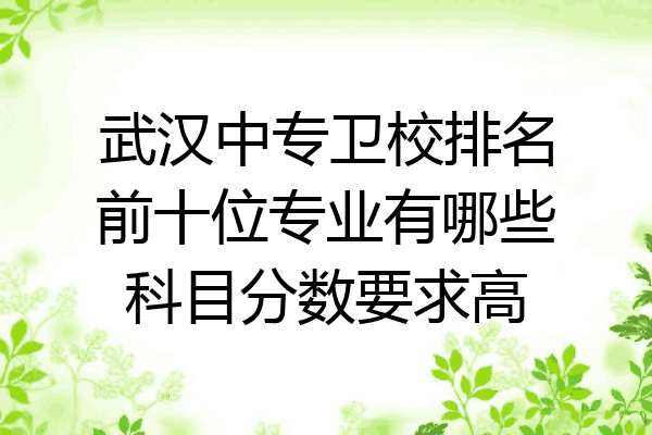 武汉中专卫校排名前十位专业有哪些科目分数要求高