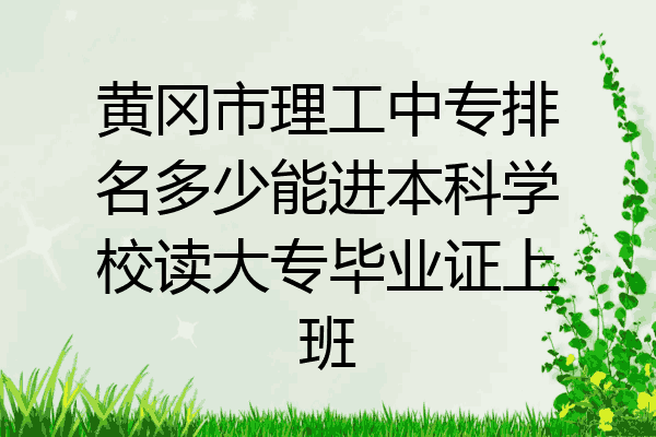 黄冈市理工中专排名多少能进本科学校读大专毕业证上班