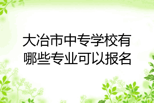 大冶市中专学校有哪些专业可以报名