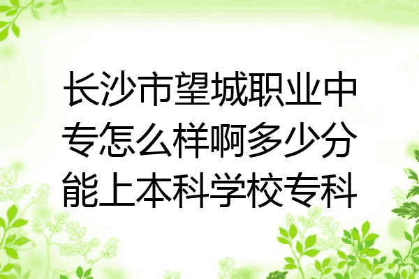长沙市望城职业中专怎么样啊多少分能上本科学校专科