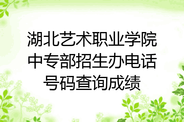 湖北艺术职业学院中专部招生办电话号码查询成绩