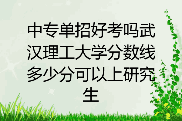 中专单招好考吗武汉理工大学分数线多少分可以上研究生