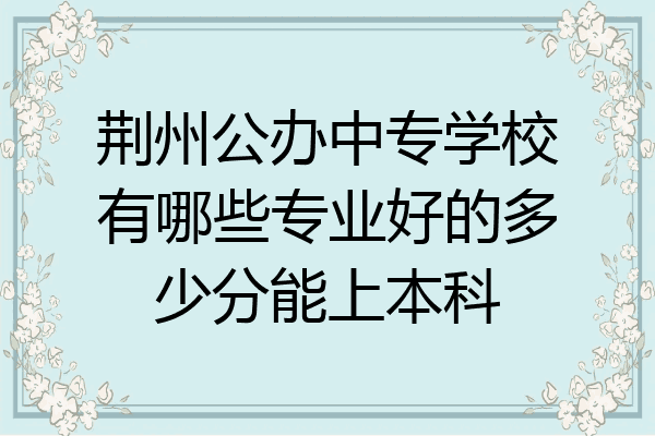 荆州公办中专学校有哪些专业好的多少分能上本科