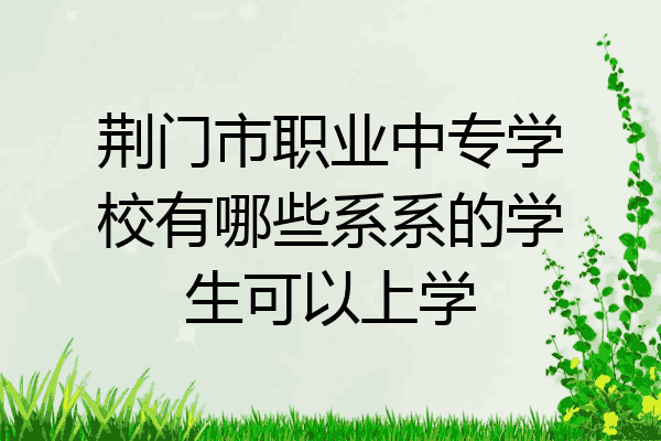 荆门市职业中专学校有哪些系系的学生可以上学