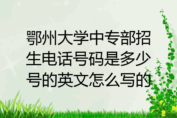 鄂州大学中专部招生电话号码是多少号的英文怎么写的